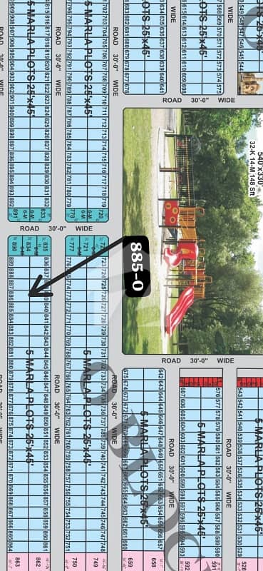 5 MAR LA PLOT FOR SALE AT O BLOCK #885