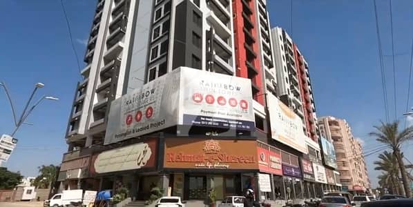رین بو ٹاورز اینڈ شاپنگ مال گلشنِ معمار,گداپ ٹاؤن,کراچی میں 2 کمروں کا 5 مرلہ فلیٹ 1.35 کروڑ میں برائے فروخت۔