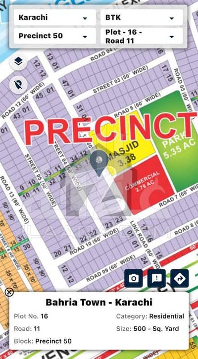 Precinct 50 Road Plot + Masjid Facing Level Plot No 10s Allotment In Hand Demand On Call 500sq Yd Plot Facing Bahria Paradise Villas At Low Budget. Precinct-50 Is Best For Living Purpose Who With To Build Up Their Luxury Villas