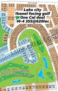 Lake City 1 Kanal Plot For Sale Facing Golf Ideal Location Single Option