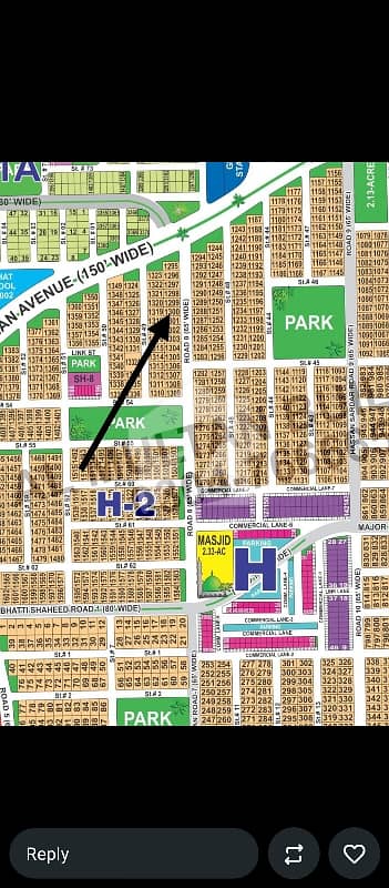 DHA Multan Sector H 1 Kanal 65ft Facing Residential Plot Near To Park, Masjid And Commercial.