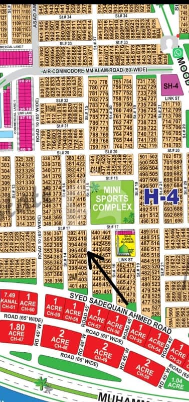DHA Multan sector H 1 kanal residential plot near to park, Masjid and commercial.