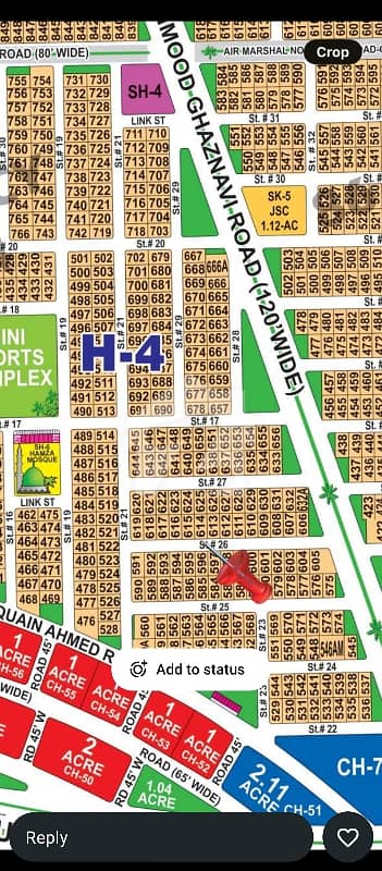 DHA Multan Sector H 1 Kanal Residential Plot Near To Park, Masjid And Commercial.