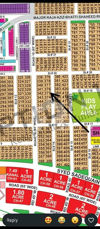 DHA Multan sector H 1 kanal residential plot near to park, Masjid and commercial.