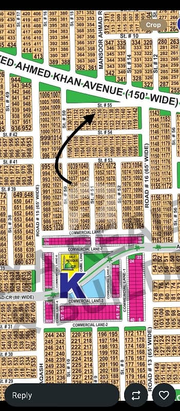 DHA Multan sector K 1 kanal residential plot near to park, Masjid and commercial.