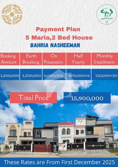 5 Marla 1.5 Story House Available For 3 Year Installment Payment Plan
