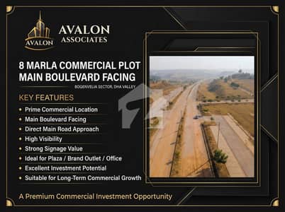 8 Marla Prime Commercial Plot on Main Boulevard | DHA Valley Bogenvelia Sector