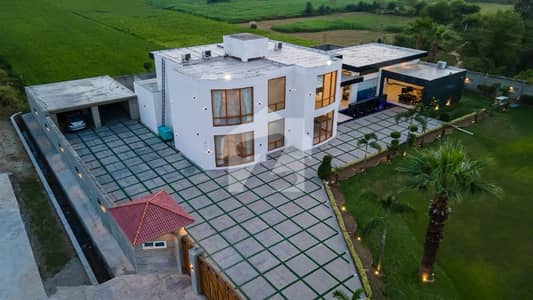 09 Kanal Modern Farmhouse for Sale with Private Home Theater Bedian Road Spring Meadows