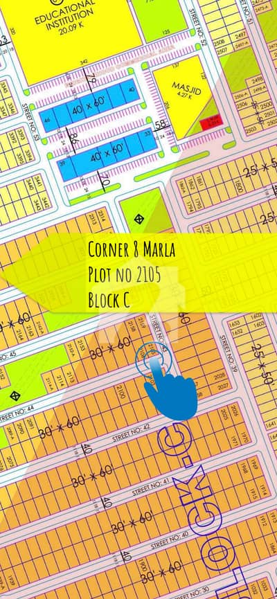 Corner 8 Marla plot available