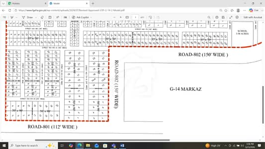 1 kanal plot for sale in G-14/2, Main Road 150 Feet