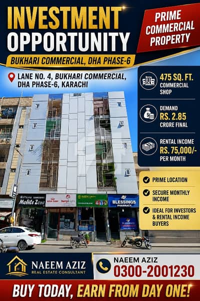 Prime Location Shop 40ft. Wide Road Running Road Best Option For Investment. . SALE