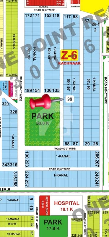 DHA Phase 8 IVY Green Z6 Block | 1 Kanal Plot Facing Park For Sale