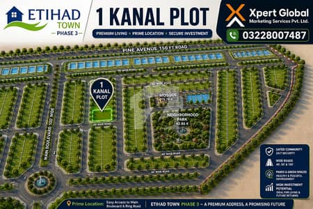 1 KANAL RESIDENTIAL PLOT AVAILABLE IN ETIHAD TOWN PHASE 3