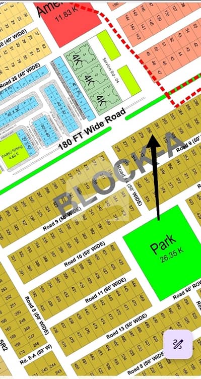 1 Kanal Plot no 280. Main boulevard Avenue. Sector A. DHA Margallah Orchard