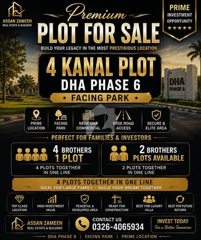 4 Kanal Premium Plot for Sale DHA Phase 6 Prime Location | Ideal for Luxury Villa