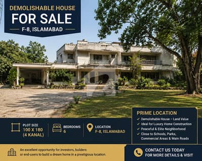Demolishable House For Sale In F-8
