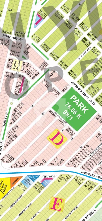 1 Kanal Luxury Facing-Park Plot (D-320) For Sale In DHA Phase 6 - Block D