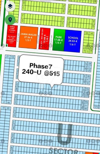 Plot 240-U @515 | 1 Kanal Plot for Sale in Dha Phase 7 at Prime Location | Near Carrefour