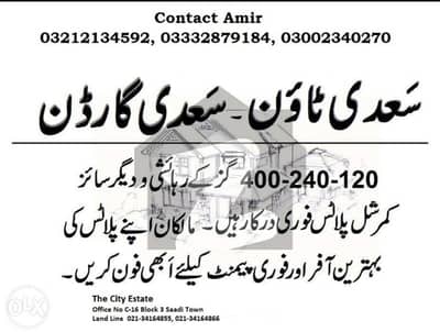 120/ 240/ 400 Sq Yard Plot For Sale Purchase In Saadi Town And Saadi Garden Scheme 33