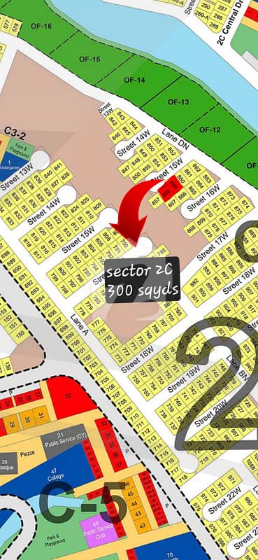 300 Sq. Yds Prime Plot for Sale in Sector 2C DHA City Karachi