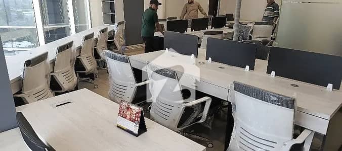 FULLY FURNISHED OFFICE READY TO MOVI IS AVAILABLE ONTHE RENT IN THE NEAT CLEAN NEW COMMERCIAL BUILDING AT SHAHRE E FAISAL