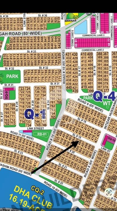 DHA Multan sector Q 1 kanal residential plot near to park, Masjid and commercial.