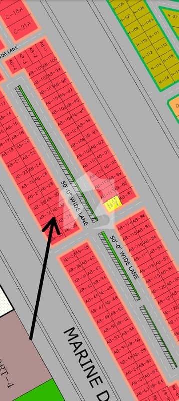444 Sq Yards High-Rise Commercial Plot for Sale Marine Drive Back Side, Gwadar