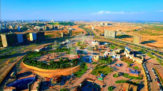 Theme Park Fairy Wheel Facing Premium Commercial 3 Side Corner Plot At Main Jinnah Avenue