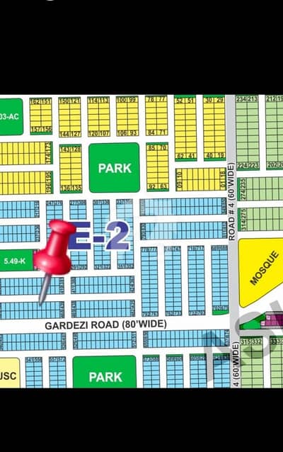 DHA Multan sector E5 Marla residential plot near to park, Masjid and commercial.