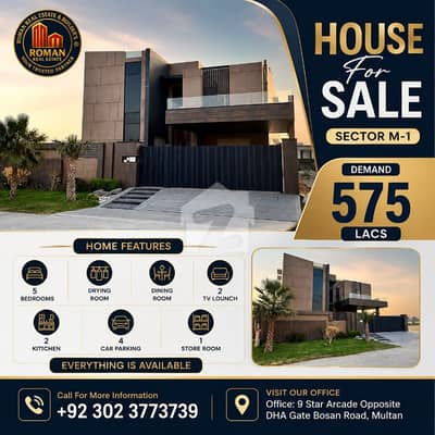 DHA Multan Sector M 1 kanal House available For sale