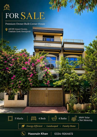 5 Marla Owner-Built Corner House for Sale