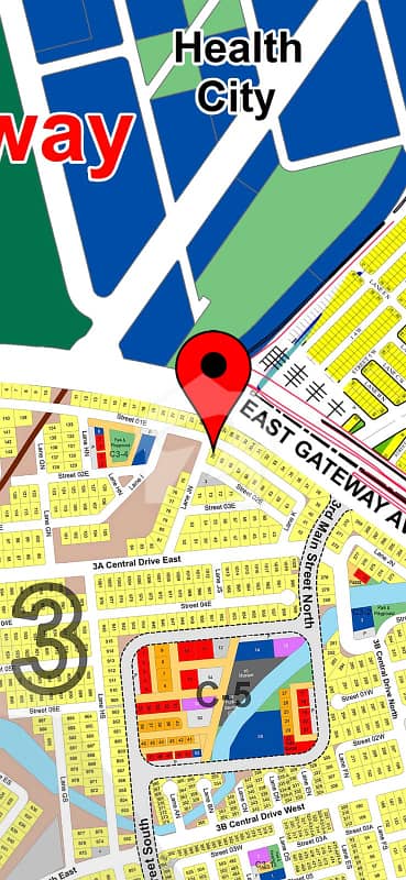 500 Sq. Yards Premium 3-Side Open Corner Plot for Sale Plot No. 70, Sector 3A | DHA City Karachi