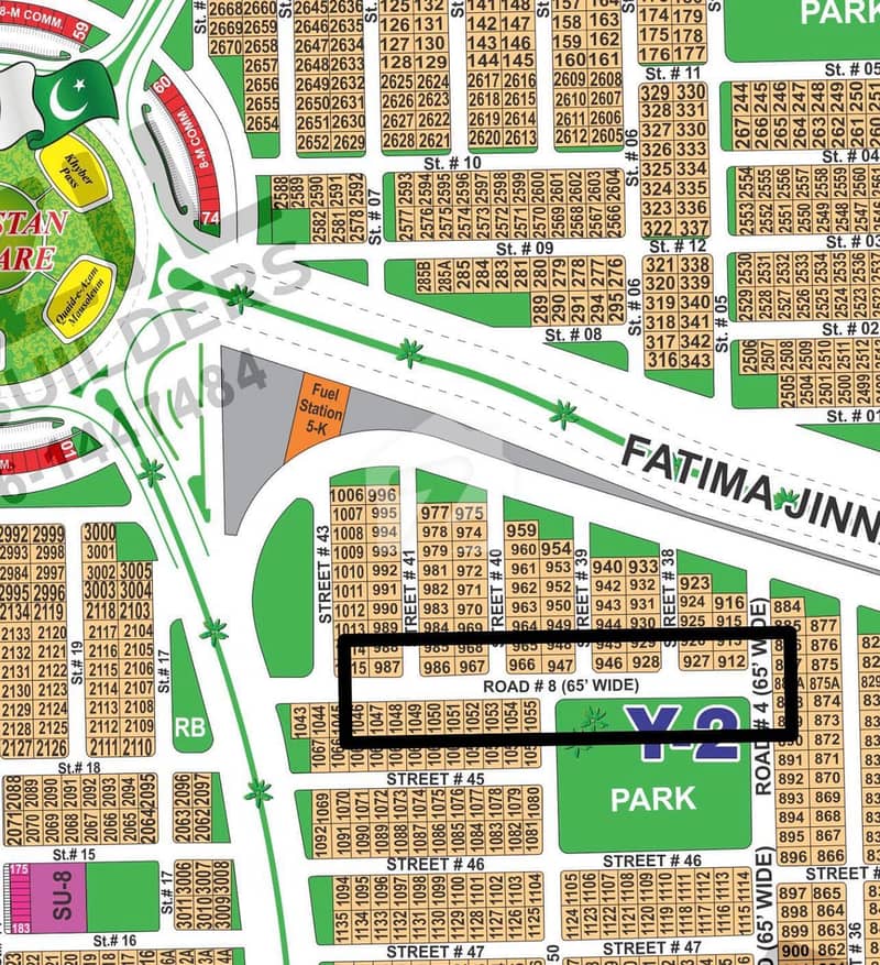 Y-1 KANAL CORNER + PARKFACING + 65" ROAD PLOT Y-1 KANAL CORNER + PARKFACING + 65" ROAD PLOT