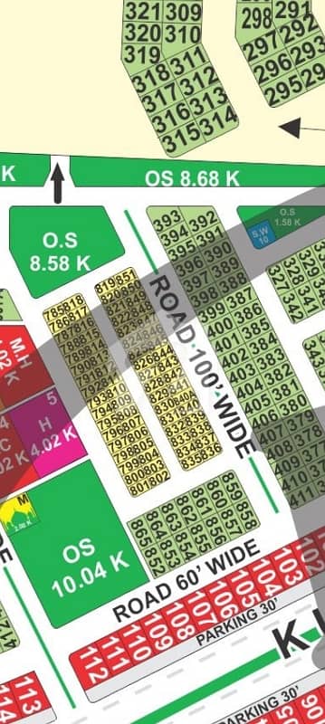 LDA city Lahore BB block 10 Marla plot for sale on 100 ft road + facing park