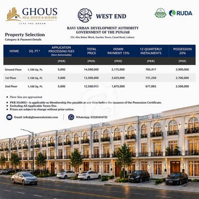 Chahar Bagh West End (RUDA)  Buy own Dream House  With 3 Years Easy Installment Plan .