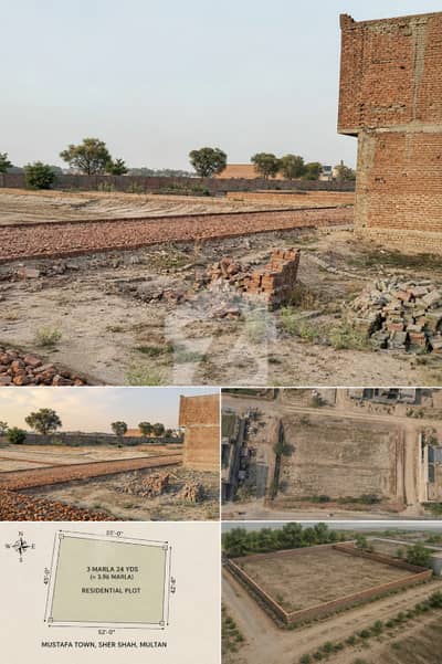 3 Marla (24 Yds) Residential Plot for Sale in Mustafa Town, Sher Shah Multan | Clear Documents
