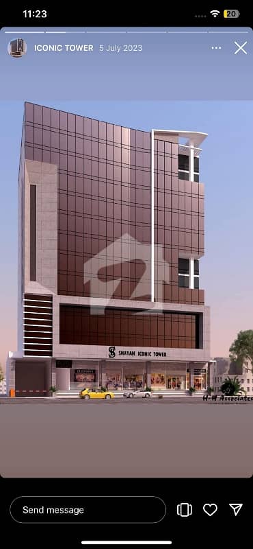 Shayan Iconic Tower Brand New Office For Sale 605 Square Feet Road Facing 24-7 Operating Building