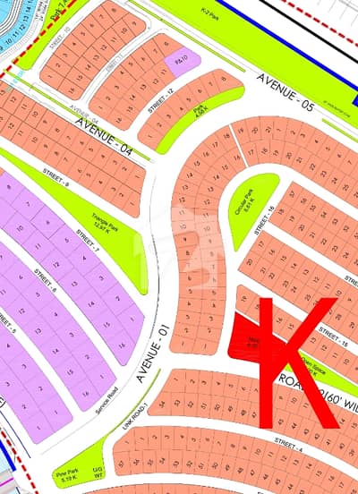 Outstanding Front Open 1 Kanal Residential Plot For Sale in DHA Phase 5 Sector K Avenue 1
