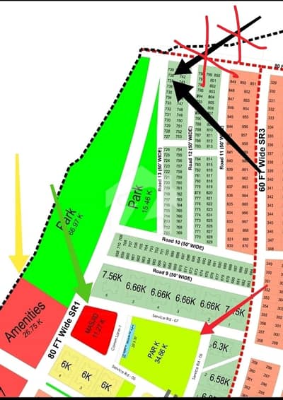 Pair 10 Marla Plot No 737. Service Road 1. Sector E. DHA Margallah Orchard. Islamabad