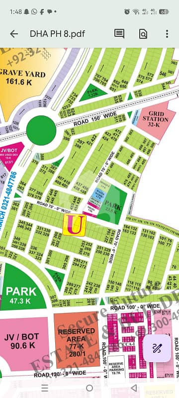 Phase 8 U Block plot available prime location