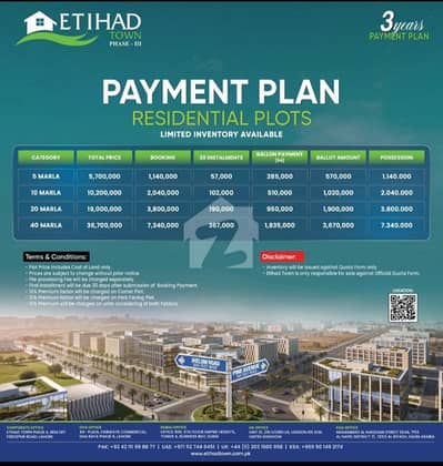 Ready-to-Possession Plots Available in Etihad Town Phase 3