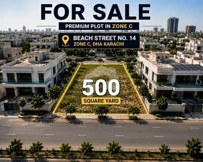 500SQYD PREMIUM PLOT AVAILABLE FOR SALE AT DHA PHASE 8 ZONE C