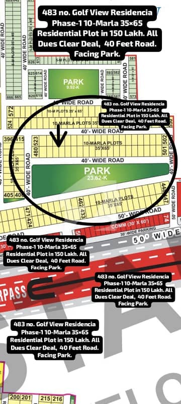 483 No. Golf View Residencia Phase-1 10-Marla (35 By 65) Residential Plot In 150 Lakh. All Dues Clear Deal, 40 Feet Road , Facing Park. Best Location For Constructing Your Dream House In Bahria Town Lahore 483 No. Golf View Residencia Phase-1 10-Marla (35 By 65) Residential Plot In 150 Lakh. All Dues Clear Deal, 40 Feet Road , Facing Park. Best Location For Constructing Your Dream House In Bahria Town Lahore