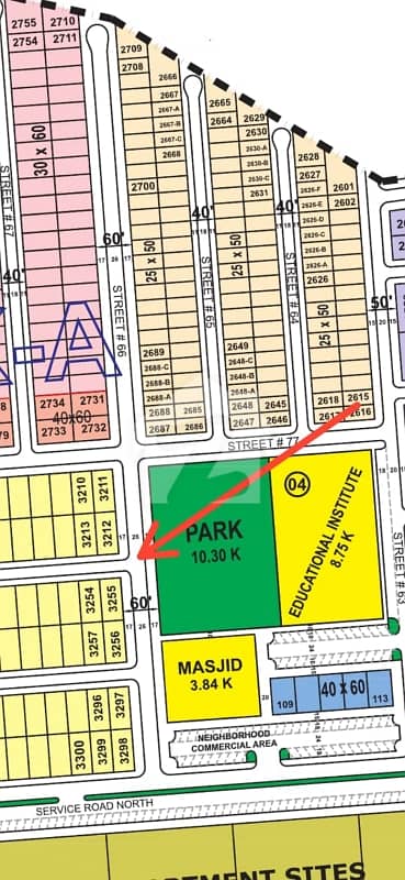 Corner Plot Park Face 60 Feet Street