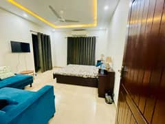 F-11 Markaz Luxury Fully Furnished 1 Bed Attached Bath Tv Lounge Kitchen Under Ground Car Parking Apartment Available for Rent