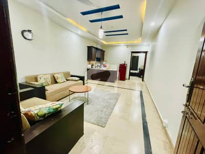 F-11 Markaz Luxury Fully Furnished 1 Bed Attached Bath Tv Lounge Kitchen Under Ground Car Parking Apartment Available for Rent