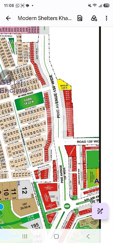 8-MARLA COMMERCIAL PLOT FOR SALE BLOCK S KHAYABANEAMIN ON PINE AVENUE