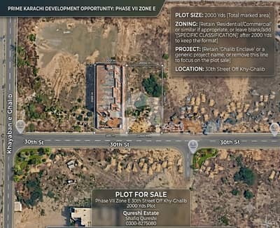 Premium 2000 Yards Plot for Sale | 30th Street off Khayaban-e-Ghalib | DHA Phase VIII-E