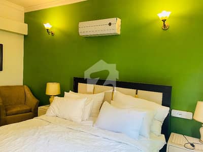 F-11 Markaz Luxury One Bedroom Attached Bath Tv Lounge Kitchen Under Ground Car Parking Fully Furnished Apartment Available for Rent