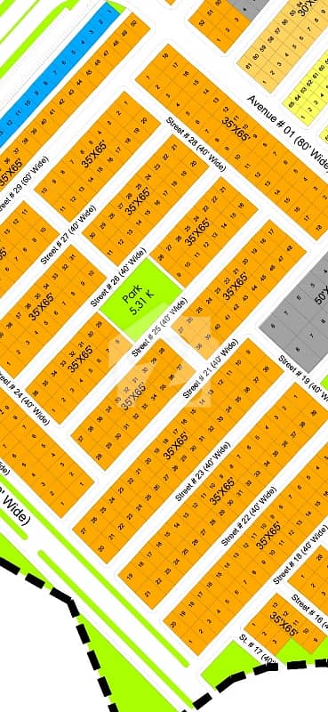 DHa 4 sector river view north block B street 25 plot 16 corner park street army officer plot